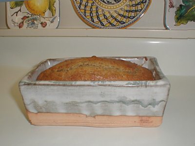 handmade glazed bread pan
