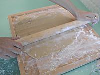 rolliing dough parallel to board