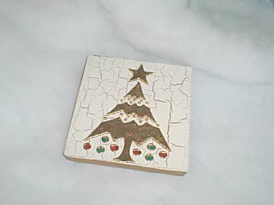 handmade gold  Christmas tree box
