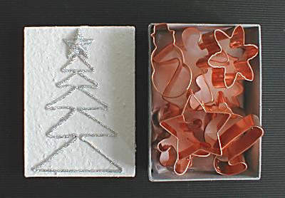 Silver sparkle Christmas cookie cutter set
